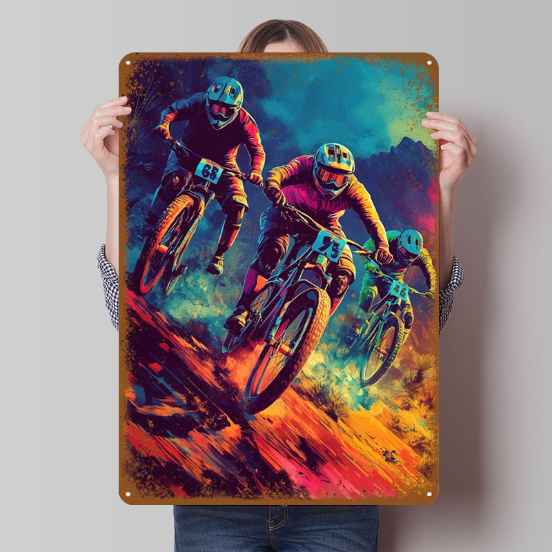 Mountain Biking Europe - Mountain Biking Race Metal Signs Sport