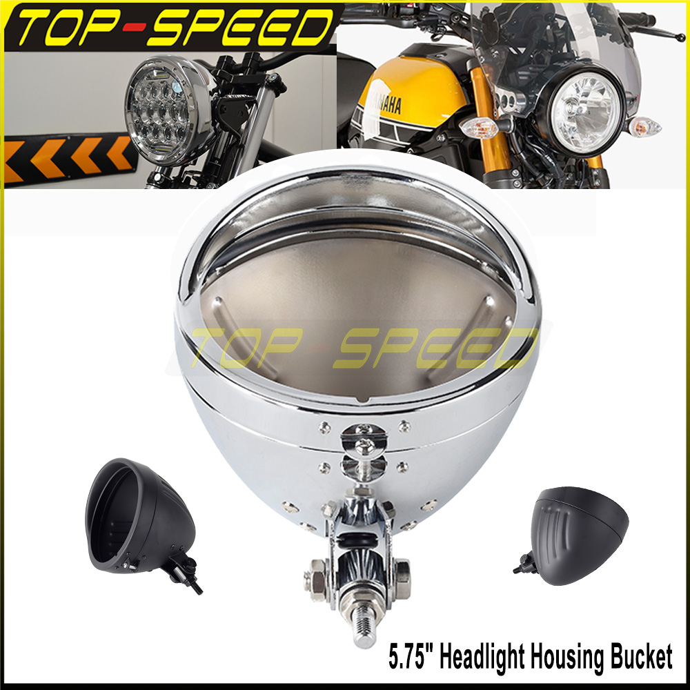 Mountain Biking Derby - Black/Chrome Motorcycle Headlamp Housing Light Shell